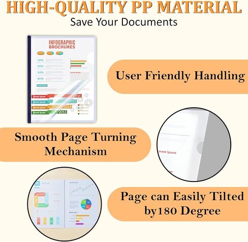 50 Pack Report Covers with Sliding Bar - Clear Plastic Presentation Folders for A4 & Letter Size Paper, 70 Sheet Capacity File Document Binder for School, Office, Resume & Business Use in Saudi Arabia