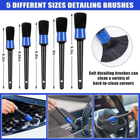 AUTODECO Windshield Cleaner Tool, 17Pcs Car Interior Detailing Kit, Detailing Brush, Towels, Duster, Car Cleaning Kit Interior for RVs, Truck, Trailer (Pink) in Saudi Arabia