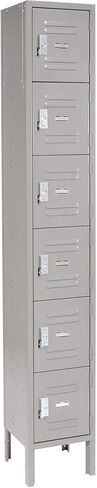 Global Industrial Six Tier Locker, 12x15x12, 6 Door, Unassembled, Gray in Kuwait