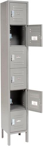 Global Industrial Six Tier Locker, 12x15x12, 6 Door, Unassembled, Gray in Kuwait