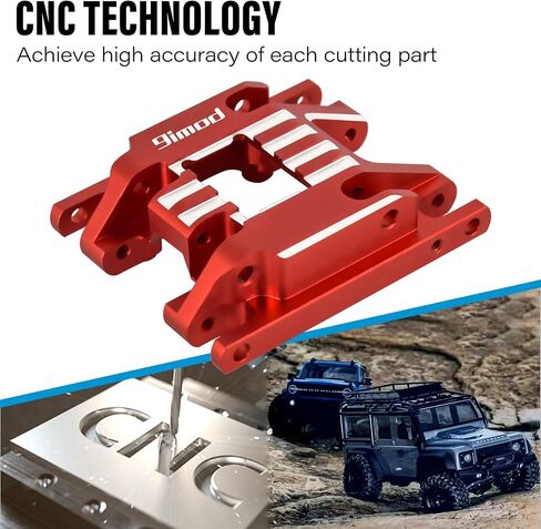لوحة انزلاقية لأجزاء ترقية 1/18 RC الزاحف TRX4M، قاعدة علبة التروس المركزية لناقل الحركة الألومنيوم CNC (أحمر) in Kuwait