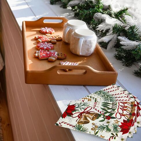 Fumete 150 Pcs Poinsettia Christmas Paper Napkins Flower Disposable Paper Dinner Napkins 3 Ply Decor Guest Towels for Lunch Dinner Kitchen Bathroom Winter Holiday Christmas Cocktail Party Supplies in Saudi Arabia
