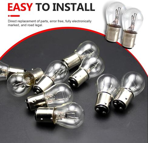 WZP 10PCS 1157 Tail Light Bulb, Universal Brake Light Bulb Compatible with P21/5W S25 BAY15D 7528 2357 2057 1016 1034 1076, Replacement for Marker Tail Running Parking Backup Lights (White) in Saudi Arabia
