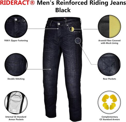 Mens Motorcycle Riding Jeans Pant Aramid Fiber Reinforced Biker Pants Motocross Riding Adventure Trouser with CE Armor in Saudi Arabia