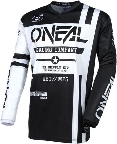 مجموعة بنطال جيرسي من O'NEAL 2024 Element Warhawk Motocross Offroad (أسود/أبيض، كبير/36) in Kuwait