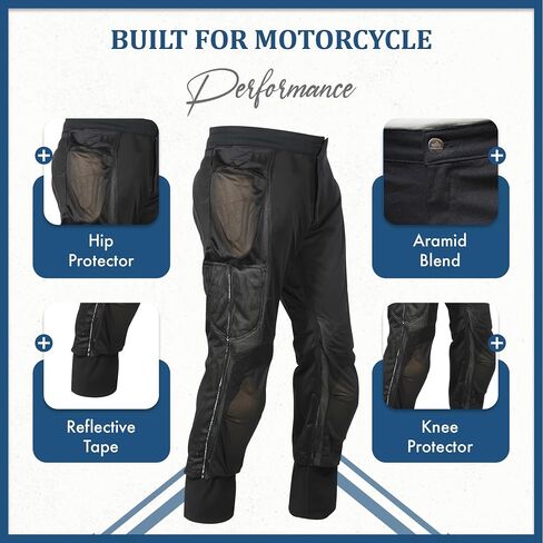 Torina BlackForge Cargo Pants for Men Lined with Aramid Fiber-CE Certified Armors-Class AA Motorcycle Riding Pants in Saudi Arabia