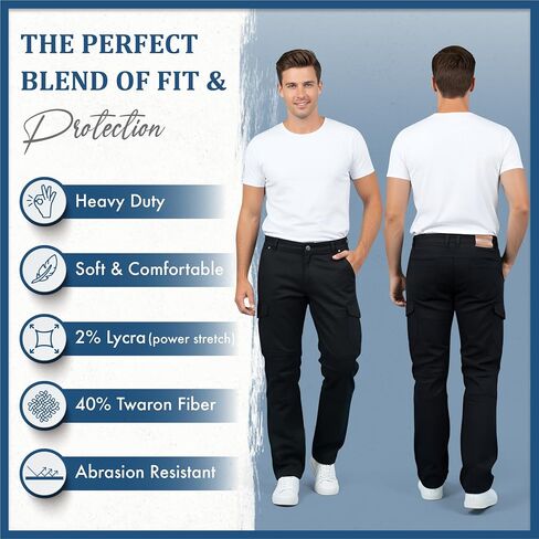 Torina BlackForge Cargo Pants for Men Lined with Aramid Fiber-CE Certified Armors-Class AA Motorcycle Riding Pants in Saudi Arabia