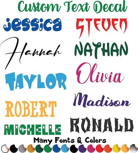 Custom Vinyl Lettering Name Decal - Vinyl Name Stickers for Cars, Cups, Laptop - Custom Name Stickers with Sizes from 3 to 50 inches - Waterproof and Weatherproof Personalized Name Stickers in Saudi Arabia