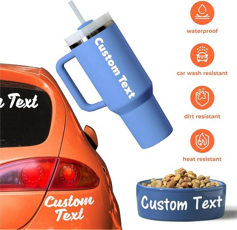 Custom Vinyl Lettering Name Decal - Vinyl Name Stickers for Cars, Cups, Laptop - Custom Name Stickers with Sizes from 3 to 50 inches - Waterproof and Weatherproof Personalized Name Stickers in Saudi Arabia