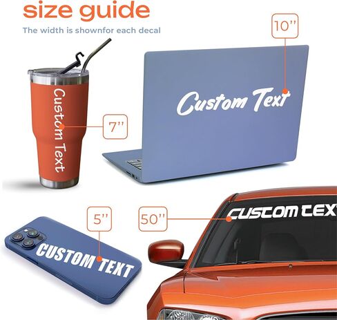 Custom Vinyl Lettering Name Decal - Vinyl Name Stickers for Cars, Cups, Laptop - Custom Name Stickers with Sizes from 3 to 50 inches - Waterproof and Weatherproof Personalized Name Stickers in Saudi Arabia