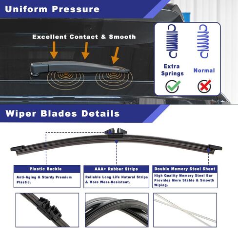 Rear Windshield Wiper Arm Blade Assembly Kit Compatible with 2020-2023 Ford Explorer Rear Window Wiper Replacement LB5Z-17526-B, LB5Z-17528-CA in Saudi Arabia