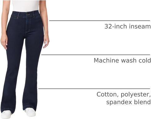 kensie Jeans Women's High-Rise Welt Flare 32-Inch Inseam, Size 0-14 in Saudi Arabia