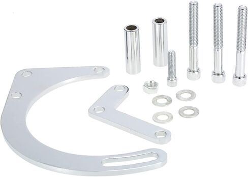 Aluminum Alternator Bracket Kit SBC Chrome Low Mount Alternator Bracket SWP SB Replacement for Chevy 350 Short Silver in Saudi Arabia