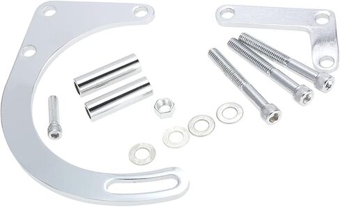 Aluminum Alternator Bracket Kit SBC Chrome Low Mount Alternator Bracket SWP SB Replacement for Chevy 350 Short Silver in Saudi Arabia