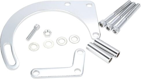 Aluminum Alternator Bracket Kit SBC Chrome Low Mount Alternator Bracket SWP SB Replacement for Chevy 350 Short Silver in Saudi Arabia