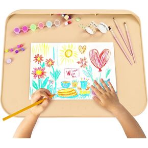 Weeme Silicone Art Mat for Crafts, 19.7" x 15.7" Painting Mat for Kids with Raised Sides, Non-Slip Surface for Resin, Clay, Play Doh, Jewelry Making DIY Arts & Crafts Creation (Blue) in Saudi Arabia