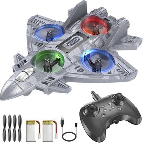 RC Plane Remote Control Airplane Drone for Kids Ages 8+, RC Planes Foam Airplanes for Adults Kids, Fighter Jet Toy with Lights 360°Flip and 3 Speed Modes, Airplane Toys Gifts for Teenage Boys in Saudi Arabia