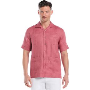 Cubavera Men's 100% Linen Four-Pocket Short Sleeve Button-Down Guayabera Shirt (Size Small - 5X) in Kuwait