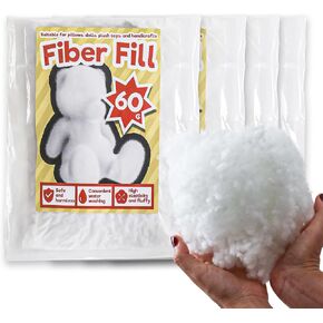 Premium High-Loft Polyester Fiber Fill -Ultra Soft & Hypoallergenic Stuffing for Pillows, Stuffed Animals,DIY Crafts, Cushions-Non-Clumping,High Resilience Pillow Stuffing Material (60g/2.1oz) in Saudi Arabia