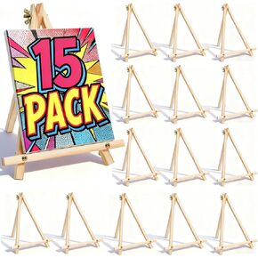 6 Pack 9 Inch Wood Easels, Tabletop Painting Easel Stand for Canvas, Photo & Sign Display - Portable Tripod Art & Craft Easels for Kids and Adults in Kuwait
