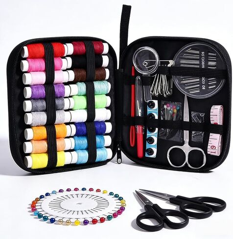130Pcs Portable Sewing Kit,Needle and Thread Kit for Sewing,Professional Sewings Supplies Accessories in Saudi Arabia