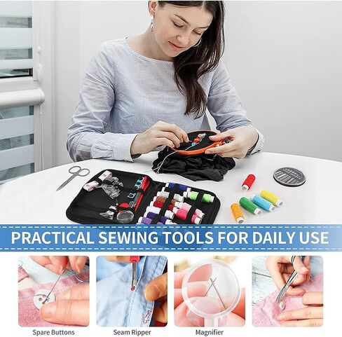 130Pcs Portable Sewing Kit,Needle and Thread Kit for Sewing,Professional Sewings Supplies Accessories in Saudi Arabia