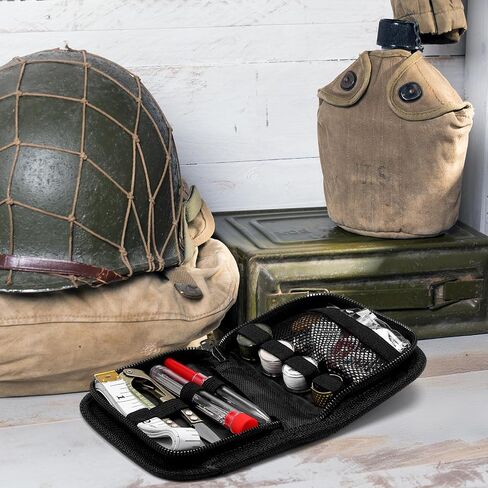 Suncalla Military Survival Sewing Kit Tactical with Buttons Durable Nylon Portable Small Sewing Kit for Men Women Complete Thread Needle Repair Tools for Travel Field Emergency(Black,1) in Saudi Arabia