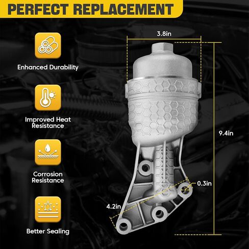 26300-3LAA0 ترقية غطاء فلتر زيت الألومنيوم بالكامل متوافق مع Hyundai 14-16 Genesis 17-20 Genesis G80 20-23 Palisade Kia 17-20 Cadenza 19-20 Sorento 19-21 Sedona 20-24 Telluride OE # 263003LAA0 in Saudi Arabia