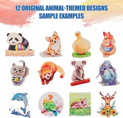 Watercolor Workbook, Water Coloring Book with 13 Pages 300GSM Paper, 26 Colors Watercolor Paint Set with Brush & Storage Bag, Beginner-Friendly Coloring Book for Adults - Animal Theme Art Kit in Saudi Arabia