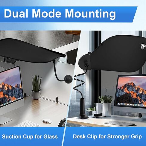 Office Desk Shade, Professional Adjustable Cubicle Light Blocker, Black, Glare and Disturbance Protection for Working Spaces in Saudi Arabia