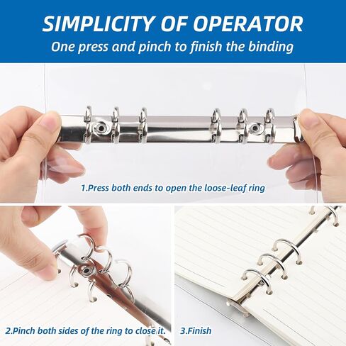 3 Pack A6 Transparent 6 Ring Binder Covers,Soft PVC Refillable Notebook Protectors with Snap Button Closure,Clear Binder Folders for Planner,Office,School,Travel,Budget Organizing in Saudi Arabia