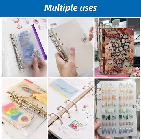 3 Pack A6 Transparent 6 Ring Binder Covers,Soft PVC Refillable Notebook Protectors with Snap Button Closure,Clear Binder Folders for Planner,Office,School,Travel,Budget Organizing in Saudi Arabia