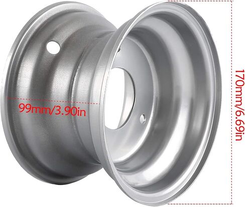 6 inch Wheel Rim 3 Holes Fits ATV Go Kart Mini Bike Lawn Tire 145/70-6 (Black) in Saudi Arabia
