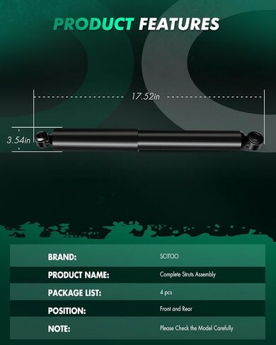 SCITOO Quick Strut, Front Complete Strut Assembly & Rear Shocks Absorbers Fits 2005-2015 For Nissan Frontier 271102 345067, 4Pcs in Saudi Arabia