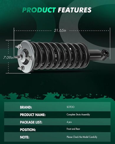 SCITOO Quick Strut, Front Complete Strut Assembly & Rear Shocks Absorbers Fits 2005-2015 For Nissan Frontier 271102 345067, 4Pcs in Saudi Arabia