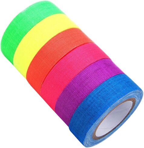 6Rolls Fluorescent Glow Tape Blacklight Reactive Gaffing Tape for Party Decorations for Stage Productions Art Crafts and Sports Events in Saudi Arabia
