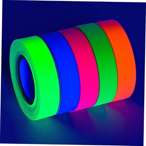 6Rolls Fluorescent Glow Tape Blacklight Reactive Gaffing Tape for Party Decorations for Stage Productions Art Crafts and Sports Events in Saudi Arabia