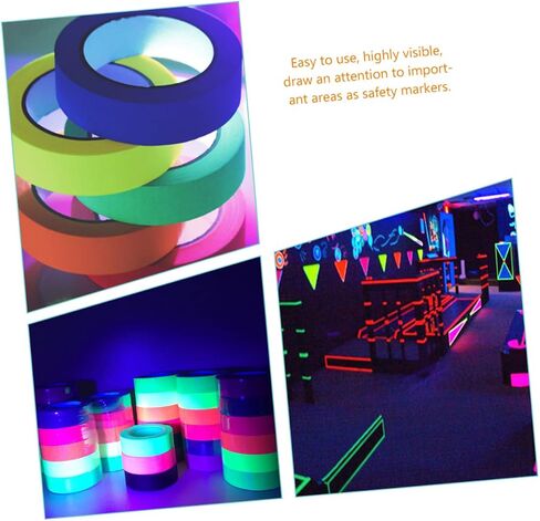 6Rolls Fluorescent Glow Tape Blacklight Reactive Gaffing Tape for Party Decorations for Stage Productions Art Crafts and Sports Events in Saudi Arabia