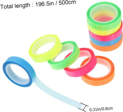 Tofficu 10Rolls Highlighter Tape Removable Reading Tabs for Books Easy to Use and Carry for Study and Annotation in Saudi Arabia