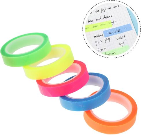 Tofficu 10Rolls Highlighter Tape Removable Reading Tabs for Books Easy to Use and Carry for Study and Annotation in Saudi Arabia