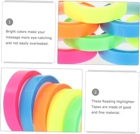 Tofficu 10Rolls Highlighter Tape Removable Reading Tabs for Books Easy to Use and Carry for Study and Annotation in Saudi Arabia