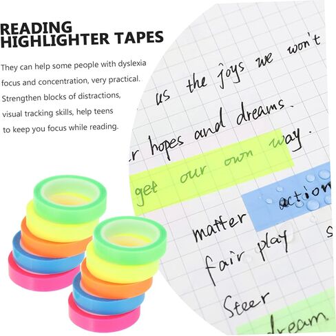 Tofficu 10Rolls Highlighter Tape Removable Reading Tabs for Books Easy to Use and Carry for Study and Annotation in Saudi Arabia