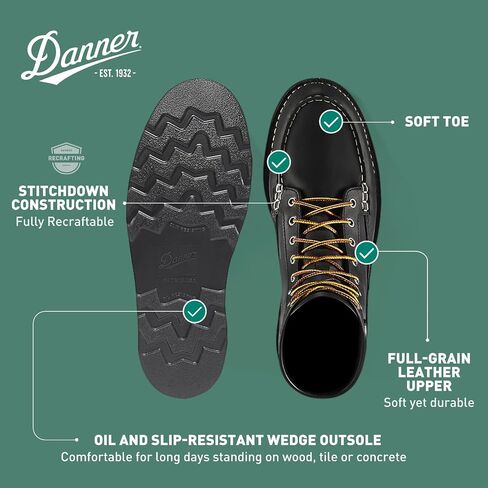 DANNER MANUFACTURING, INC. Men's 15563 Bull Run Moc Toe 6" Work Boot, Brown - 13 D in Kuwait