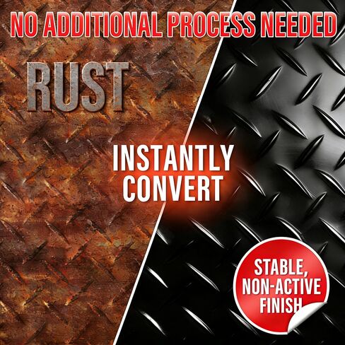 2-in-1 Rust Conveter Automotive & Metal Primer Black, Ultra Heat-Stable Rust Reformer & Rust Encapsulator Paint for Car, Trailer, Chassis, Ultra Protective Rust Neutralizer with Maximum Long-Term Protection, Permanently Stops Rust & Corrosion, Matte Black in Kuwait
