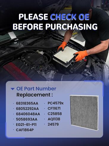 Cabin Air Filter & Filter Access Door Compatible with 2011-2020 Ram 1500 2500 3500 4500 5500 2008-2018 Journey 2010-2016 Compass Patriot Replacs 68318365AA 68406048AA 68052292AA 5058693AA in Saudi Arabia