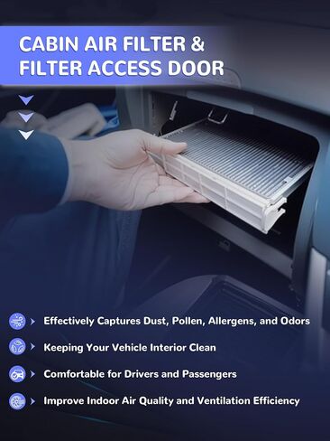 Cabin Air Filter & Filter Access Door Compatible with 2011-2020 Ram 1500 2500 3500 4500 5500 2008-2018 Journey 2010-2016 Compass Patriot Replacs 68318365AA 68406048AA 68052292AA 5058693AA in Saudi Arabia