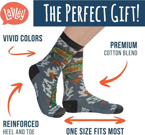Lavley Born To Fish, Forced To Work Socks for Men - Funny Gift for Fishermen and Outdoorsmen in Saudi Arabia