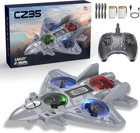 RC Plane Remote Control Airplane Drone for Kids Ages 8+, RC Planes Foam Airplanes for Adults Kids, Fighter Jet Toy with Lights 360°Flip and 3 Speed Modes, Airplane Toys Gifts for Teenage Boys in Saudi Arabia