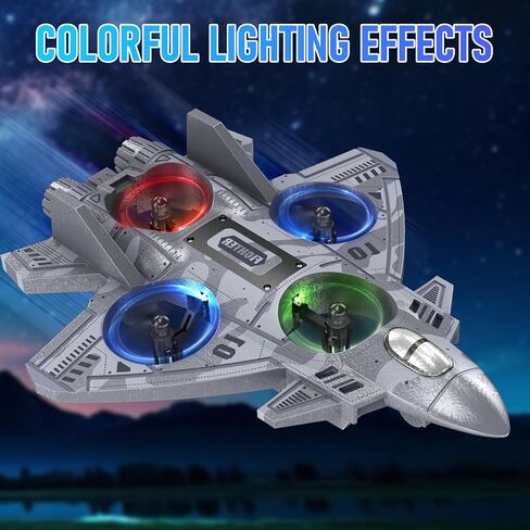 RC Plane Remote Control Airplane Drone for Kids Ages 8+, RC Planes Foam Airplanes for Adults Kids, Fighter Jet Toy with Lights 360°Flip and 3 Speed Modes, Airplane Toys Gifts for Teenage Boys in Saudi Arabia