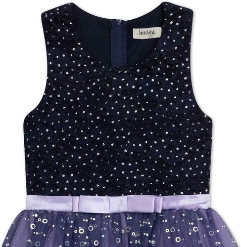 Speechless Girls' Sleeveless Maxi High Low Lace and Tulle Party Dress, Navy/Blush, 12 in Saudi Arabia
